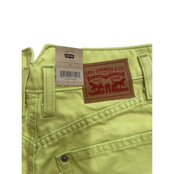 LEVIS High Waisted Lime Denim Mom Shorts Size 27 NEW - Picture 8 of 11